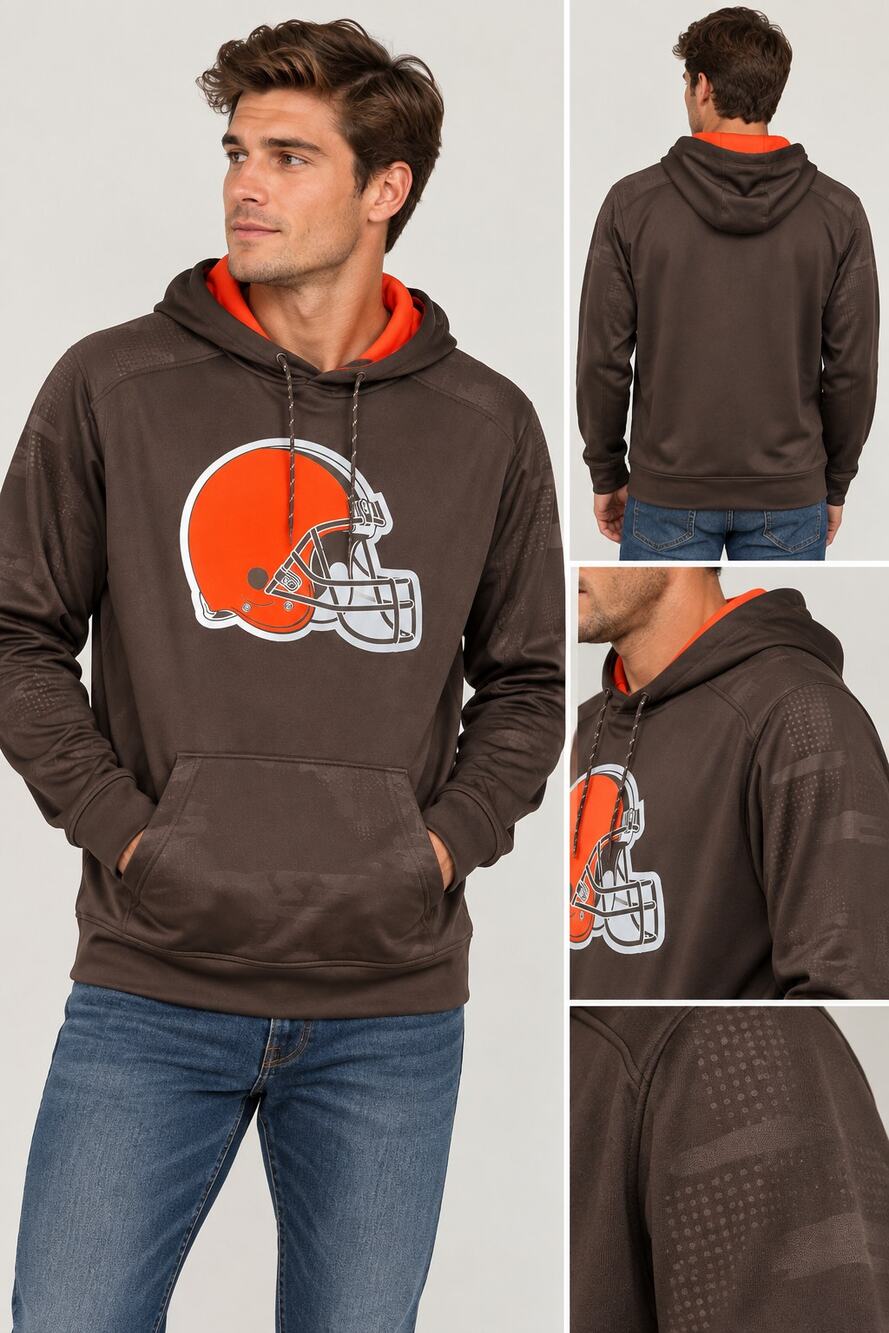 Fanatics Cleveland Browns Men’s Pullover Hoodie Size XL NWT Brown Orange NFL
